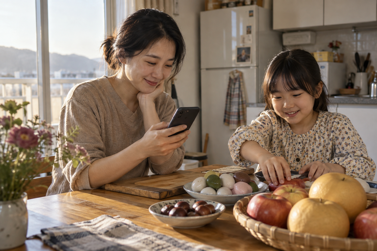 서대문구 한부모가족이 추석 명절위문금 계좌 입금 여부를 확인하는 모습