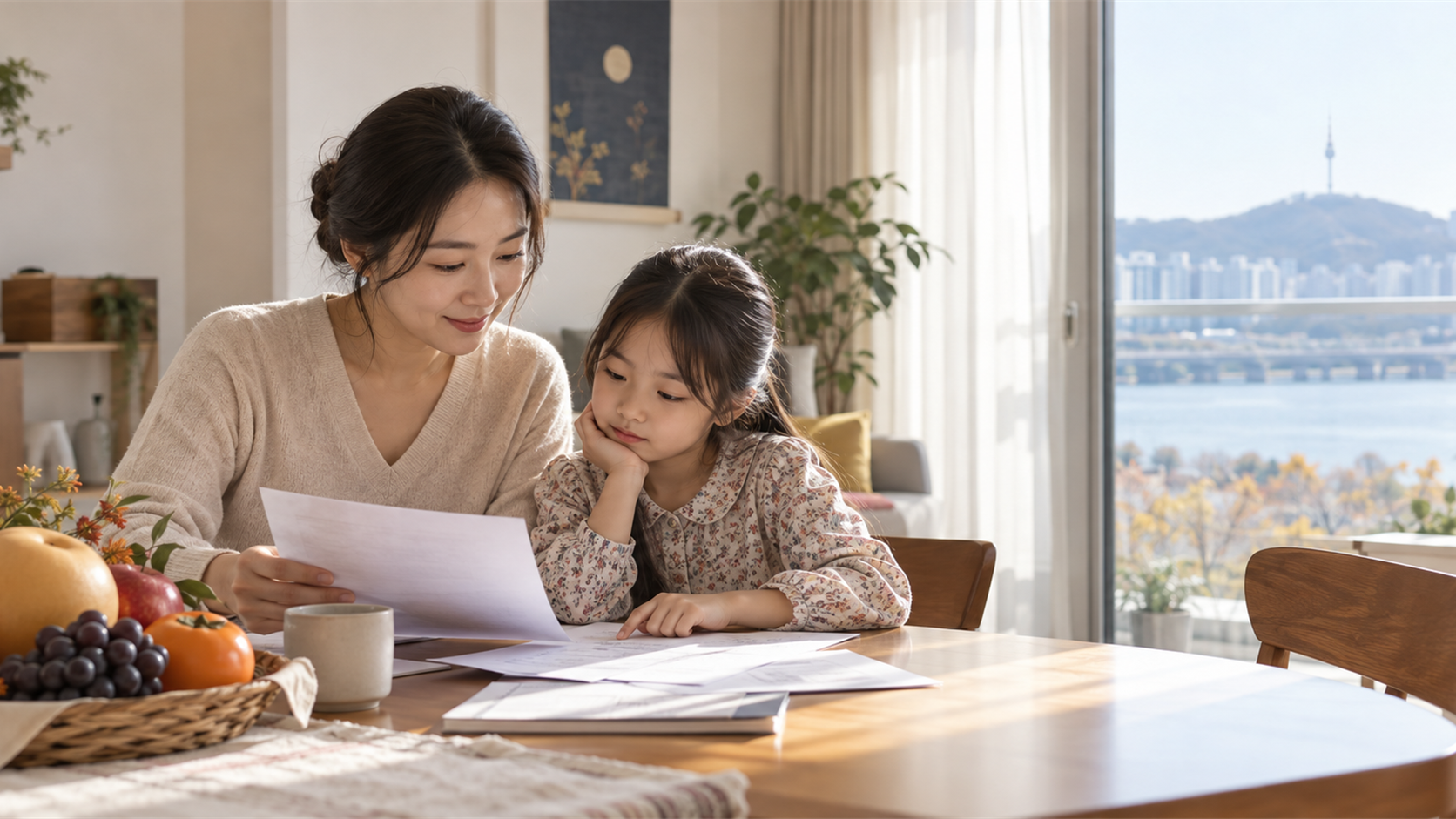 서대문구 저소득 한부모가족이 추석 명절위문금 지급조건을 확인하는 모습