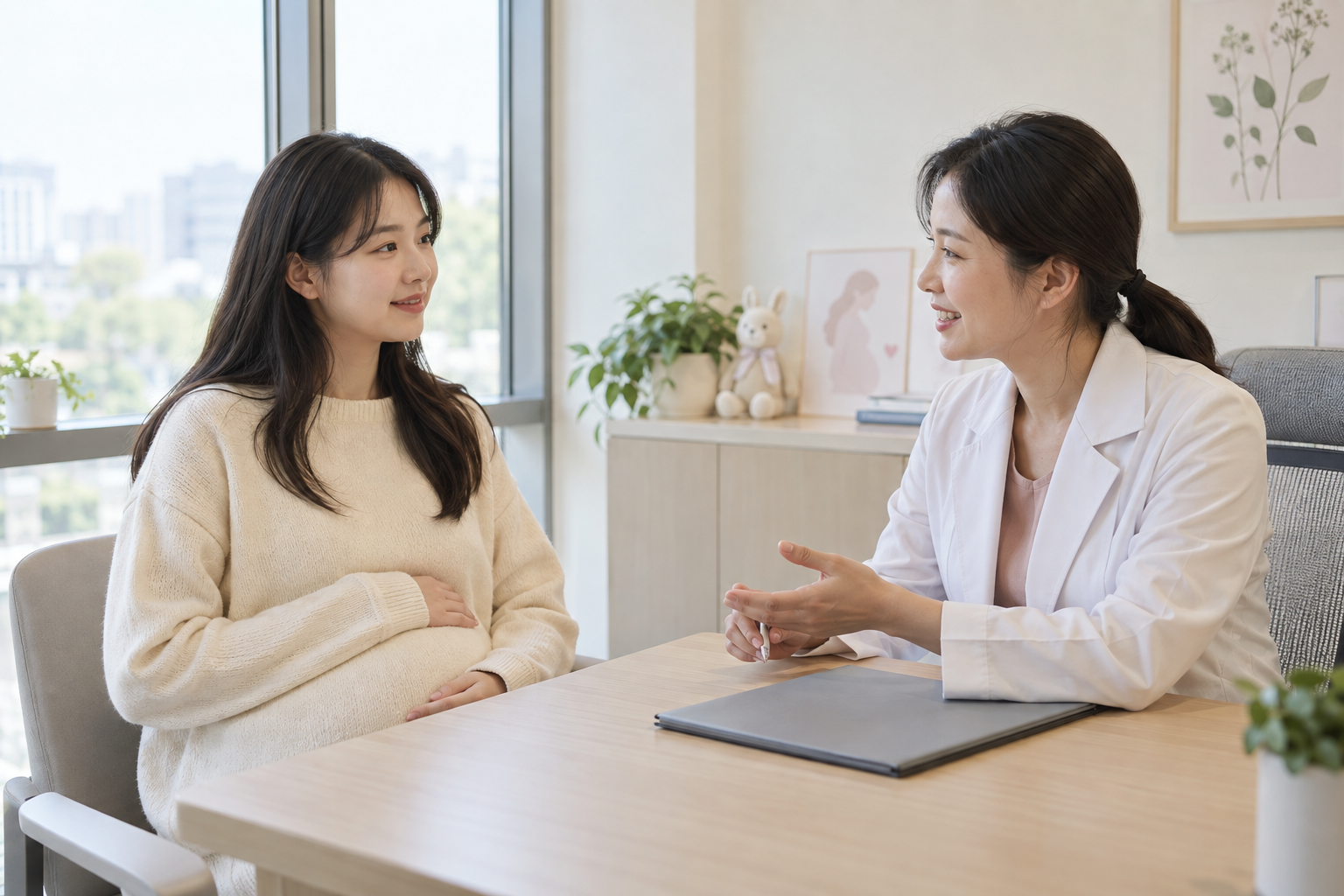 가상의 청년 여성이 상담자와 의료비 바우처 신청을 의논하는 장면